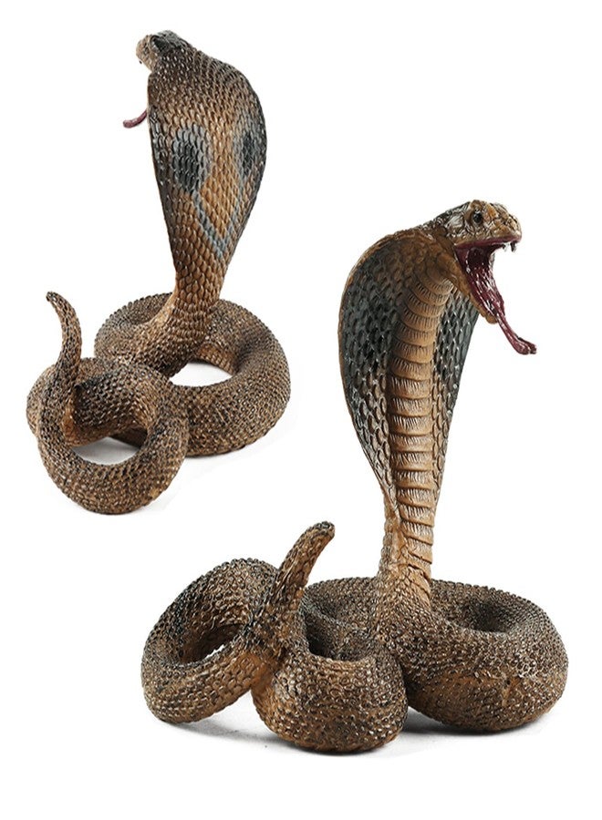 EOIVSH Realistic King Cobra Toy - Fake Snake Toy Figurine- Wild Life Safari Animal Figure for Kids, Great for Garden Decor Scary Birds Halloween Prank Props - Image 2